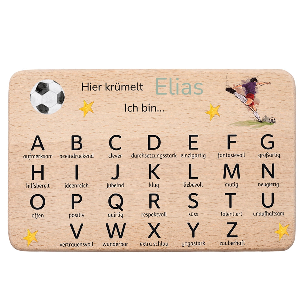ABC Brettchen Kinder personalisiert – Fußball Adler