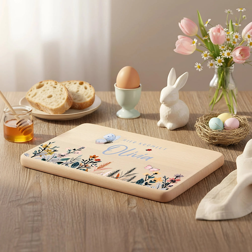 Frühstücksbrettchen Holz personalisiert - Flora