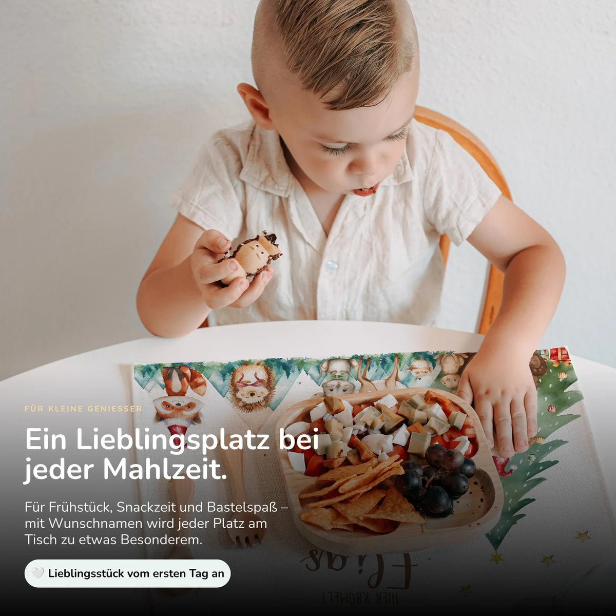 Tischset Kinder personalisiert Weihnachtsmotiv - Tierchen-Abenteuerland
