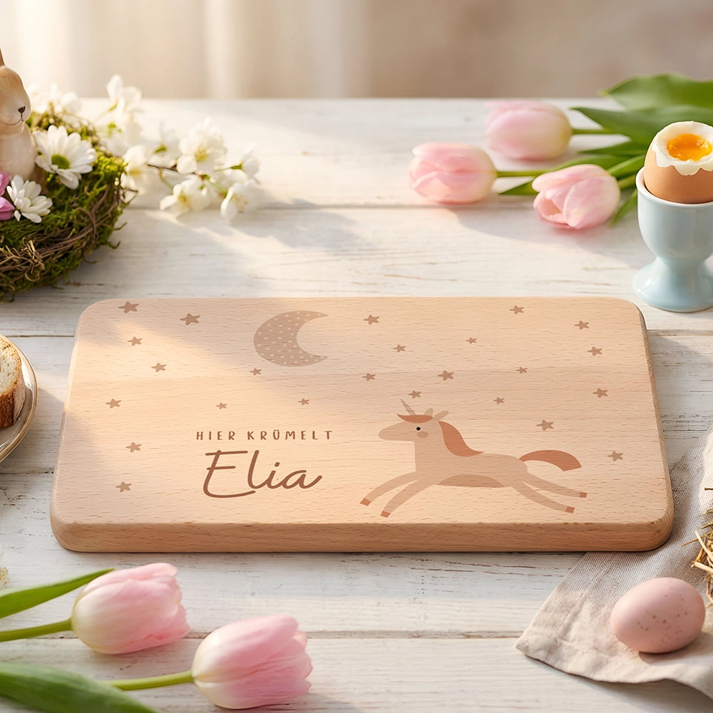 Frühstücksbrettchen Holz Einhorn