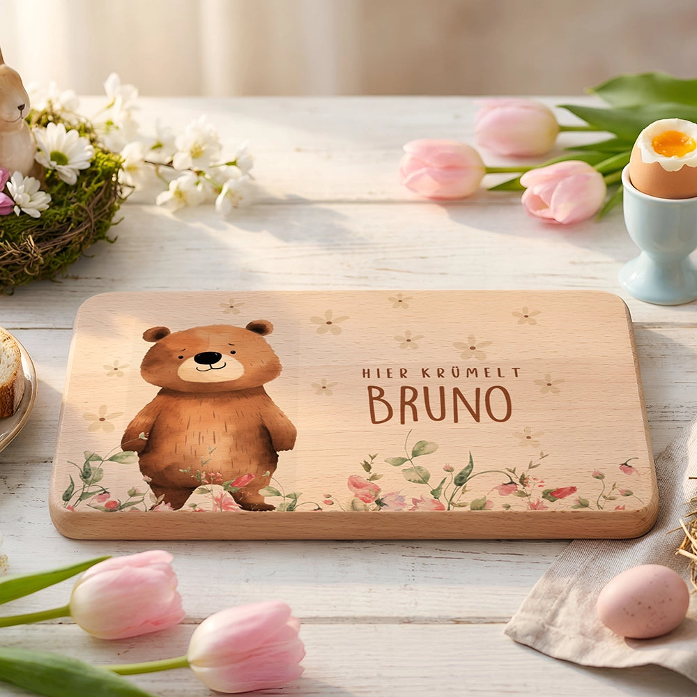 Frühstücksbrettchen Bär Blimenwiese