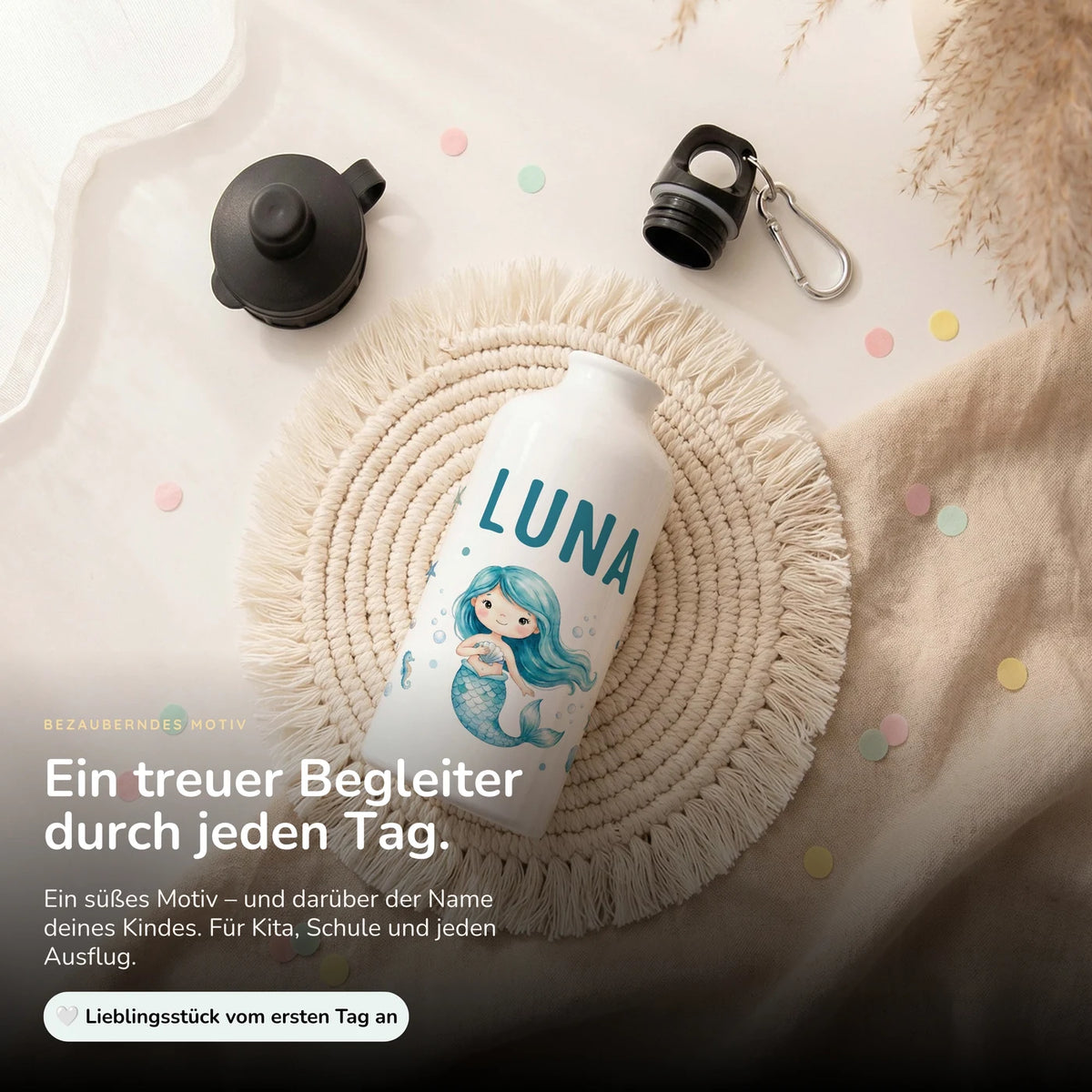 Personalisierte Trinkflasche Kinder – Bär & Fuchs