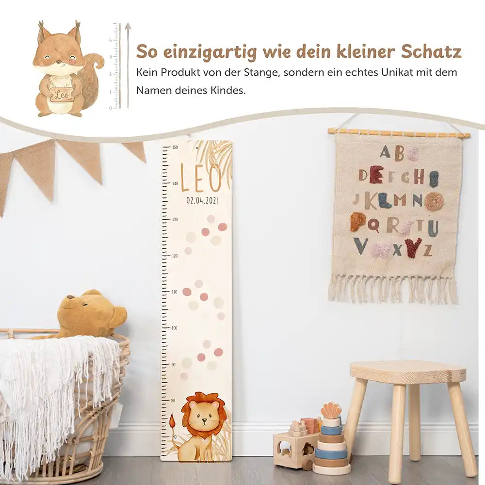 Messlatte Kinder Holz & Aluverbund - Löwe