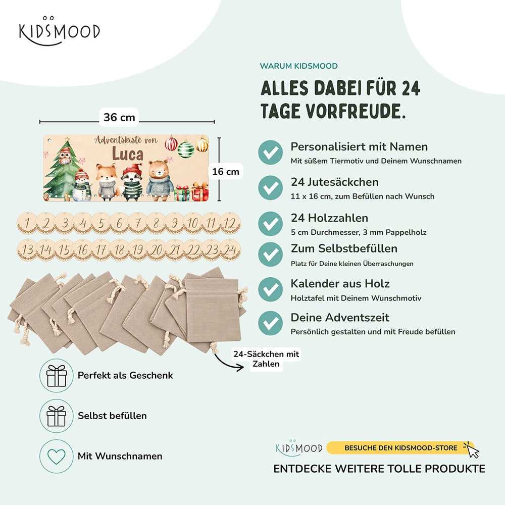 Personalisierter Adventskalender Weihnachtsglück
