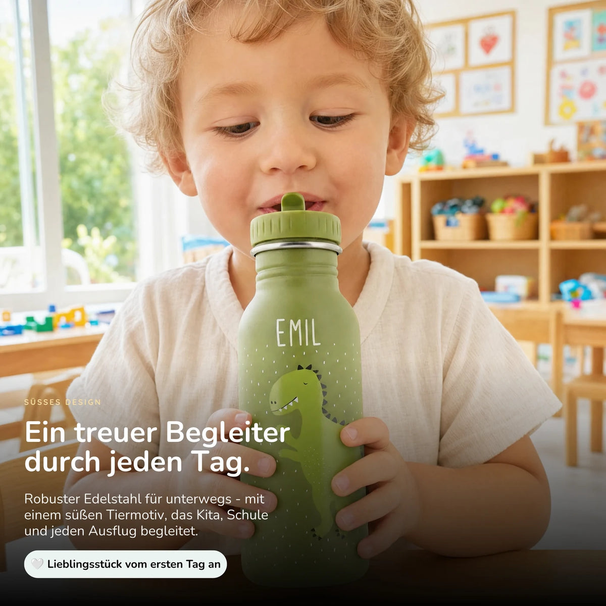 Trixie Trinkflasche Kinder personalisiert Dino