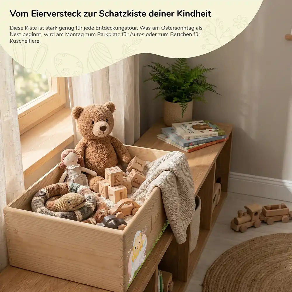 Osterkiste Holz personalisiert - Küken