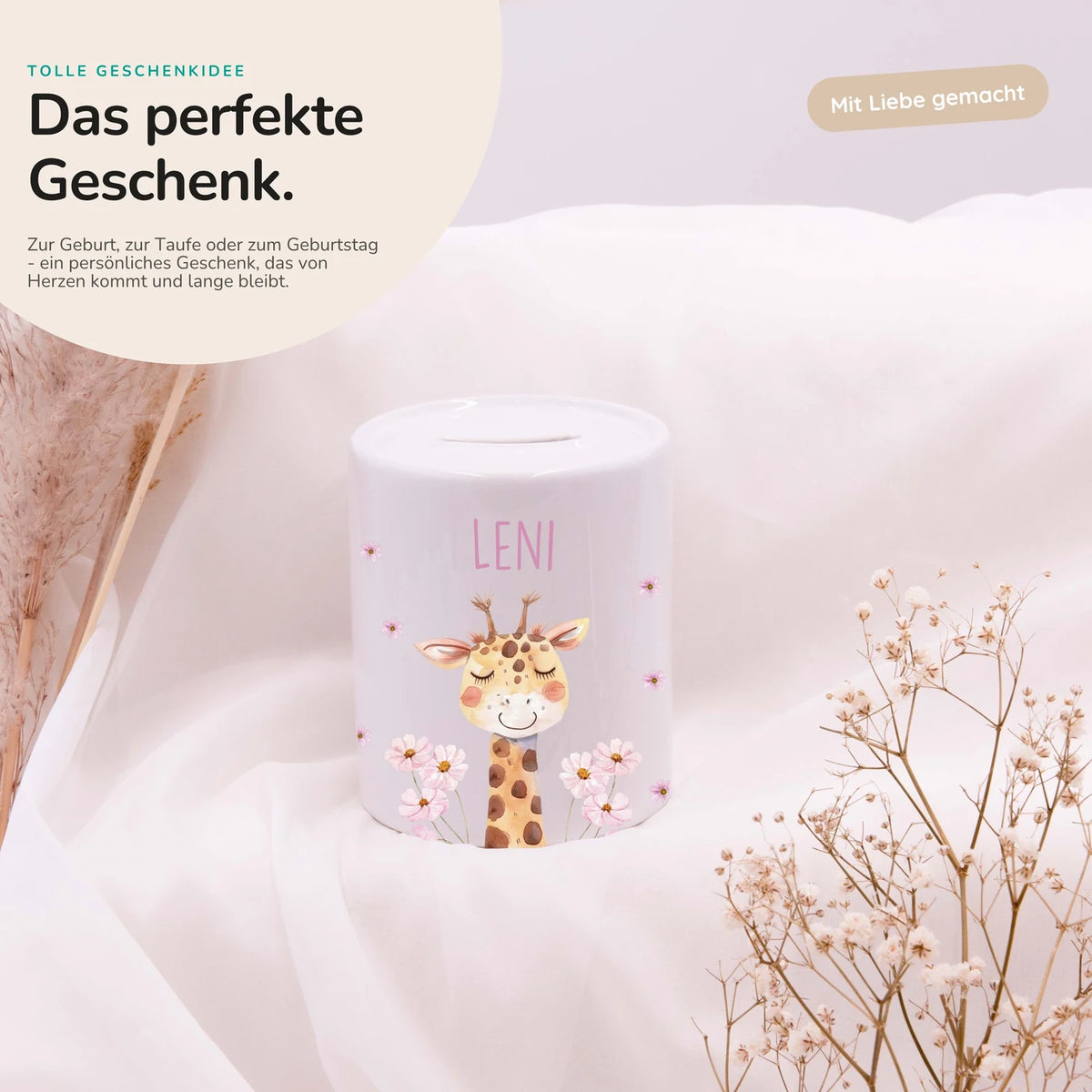 Spardose Kinder aus Keramik - Giraffe