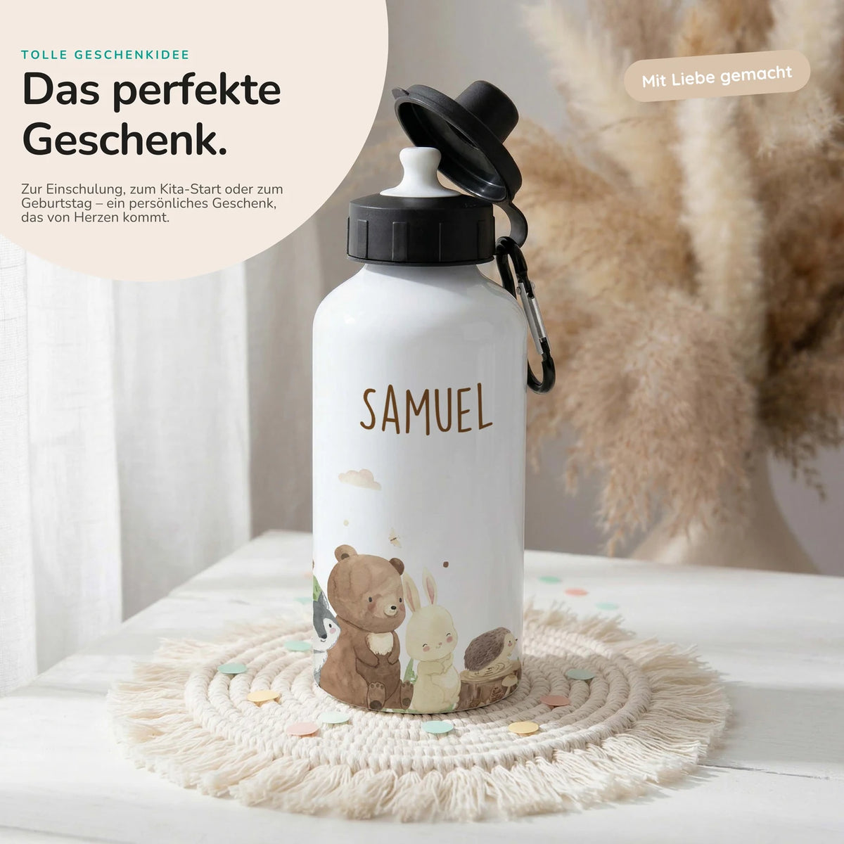Personalisierte Trinkflasche Kinder – Waldfreunde