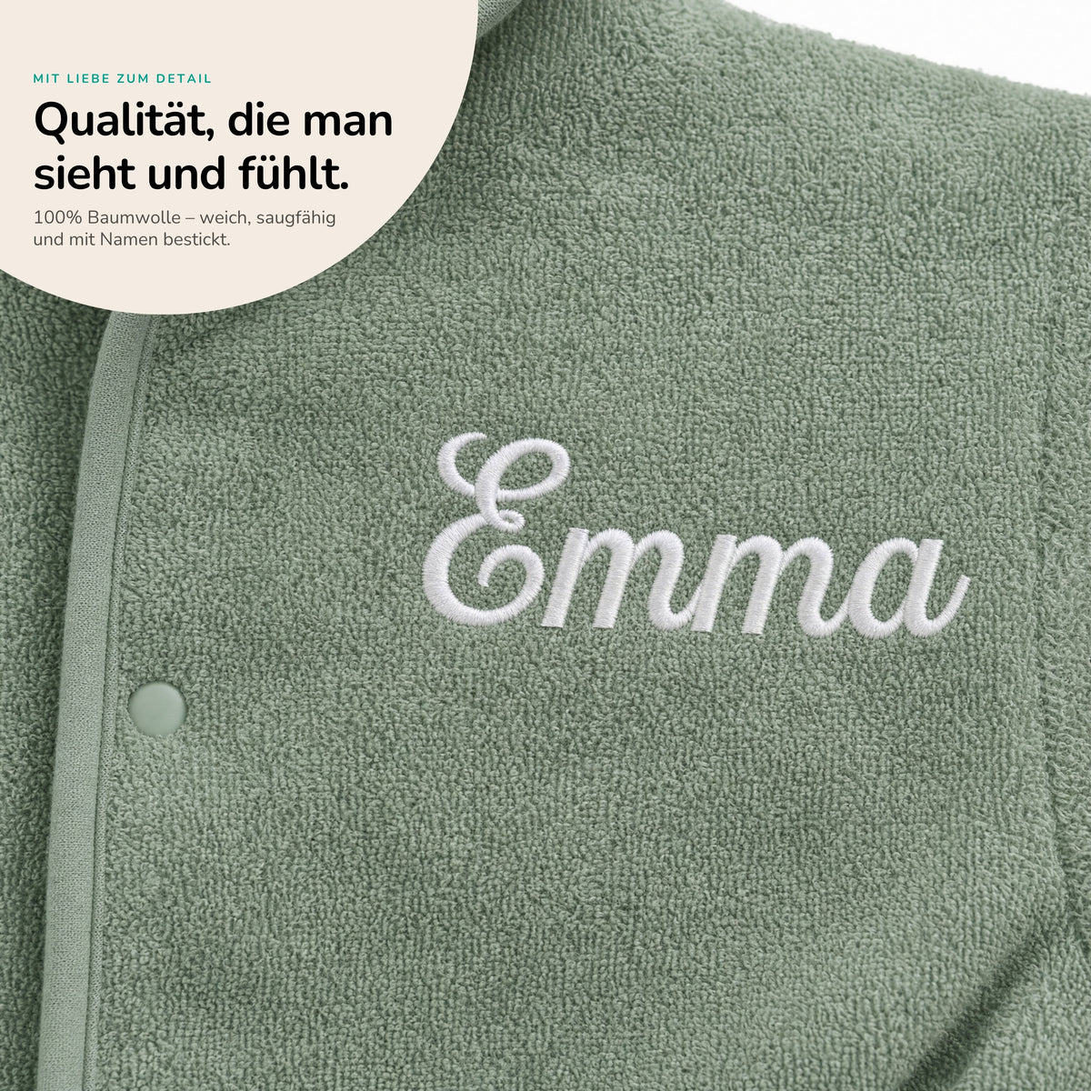 Kinderbademantel mit Namen Jollein Mintgrün