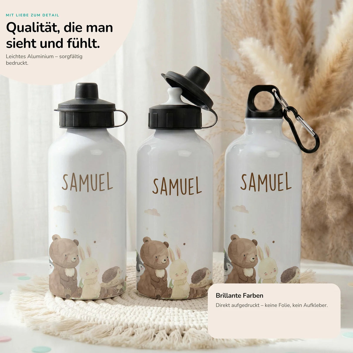 Personalisierte Trinkflasche Kinder – Waldfreunde