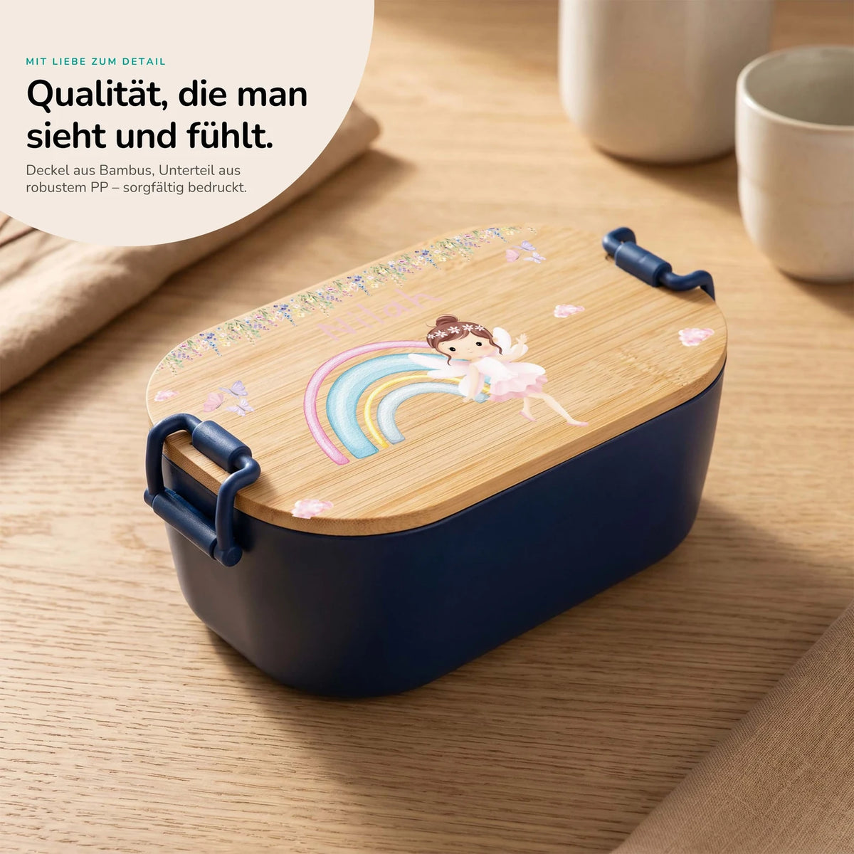 Brotdose Kinder personalisiert, Ballerina Regenbogen