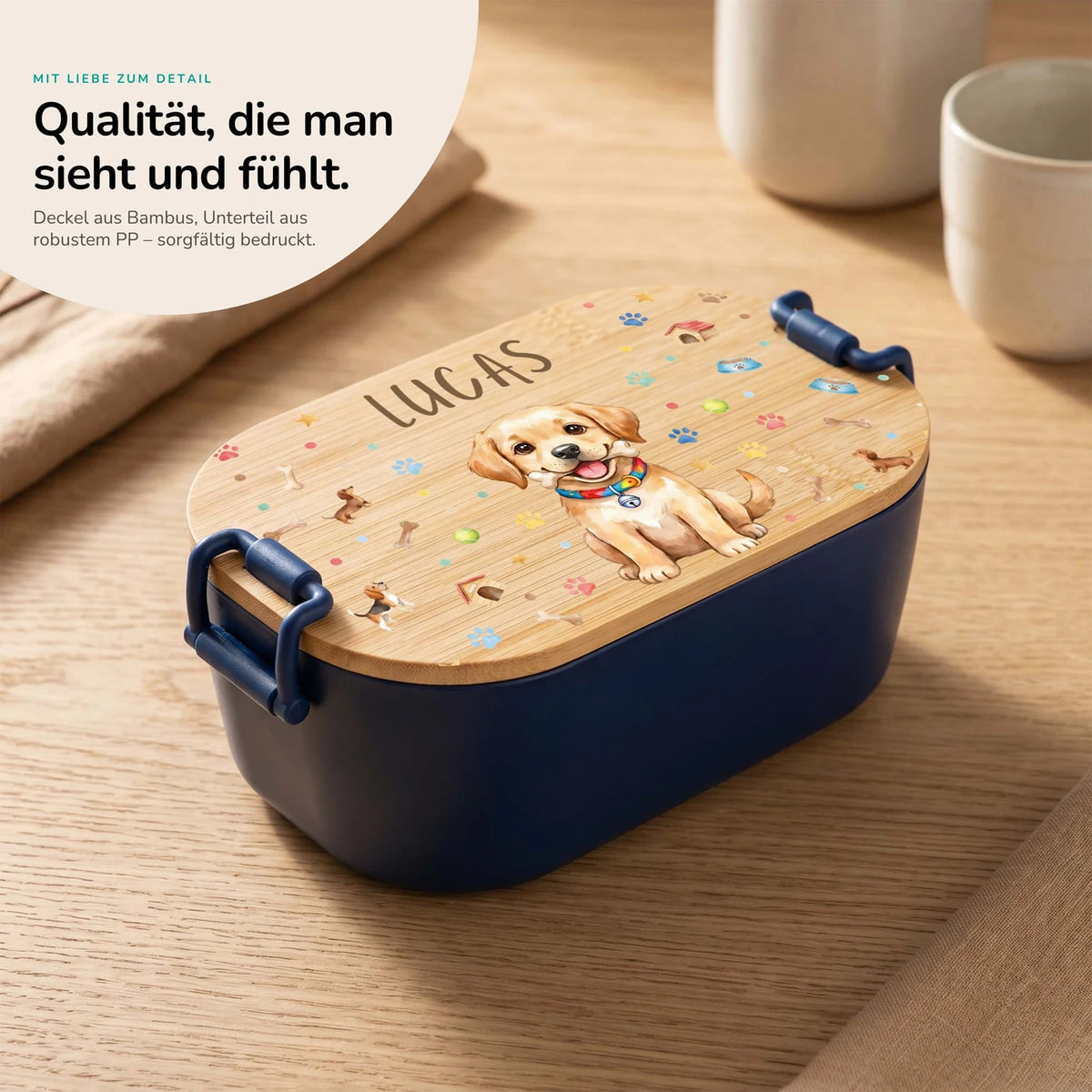 Brotdose Kinder personalisiert, Hundewelpe