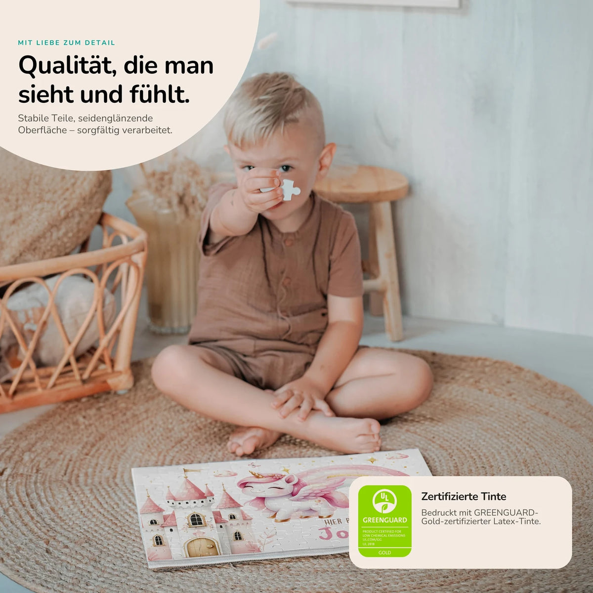Kinderpuzzle personalisiert mit Namen - Einhornzauber