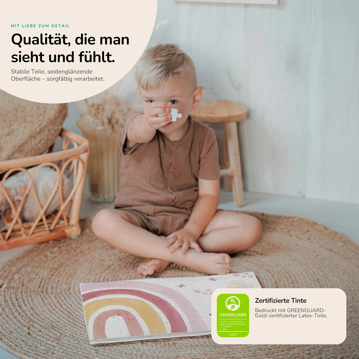 Kinderpuzzle personalisiert mit Namen - Regenbogen
