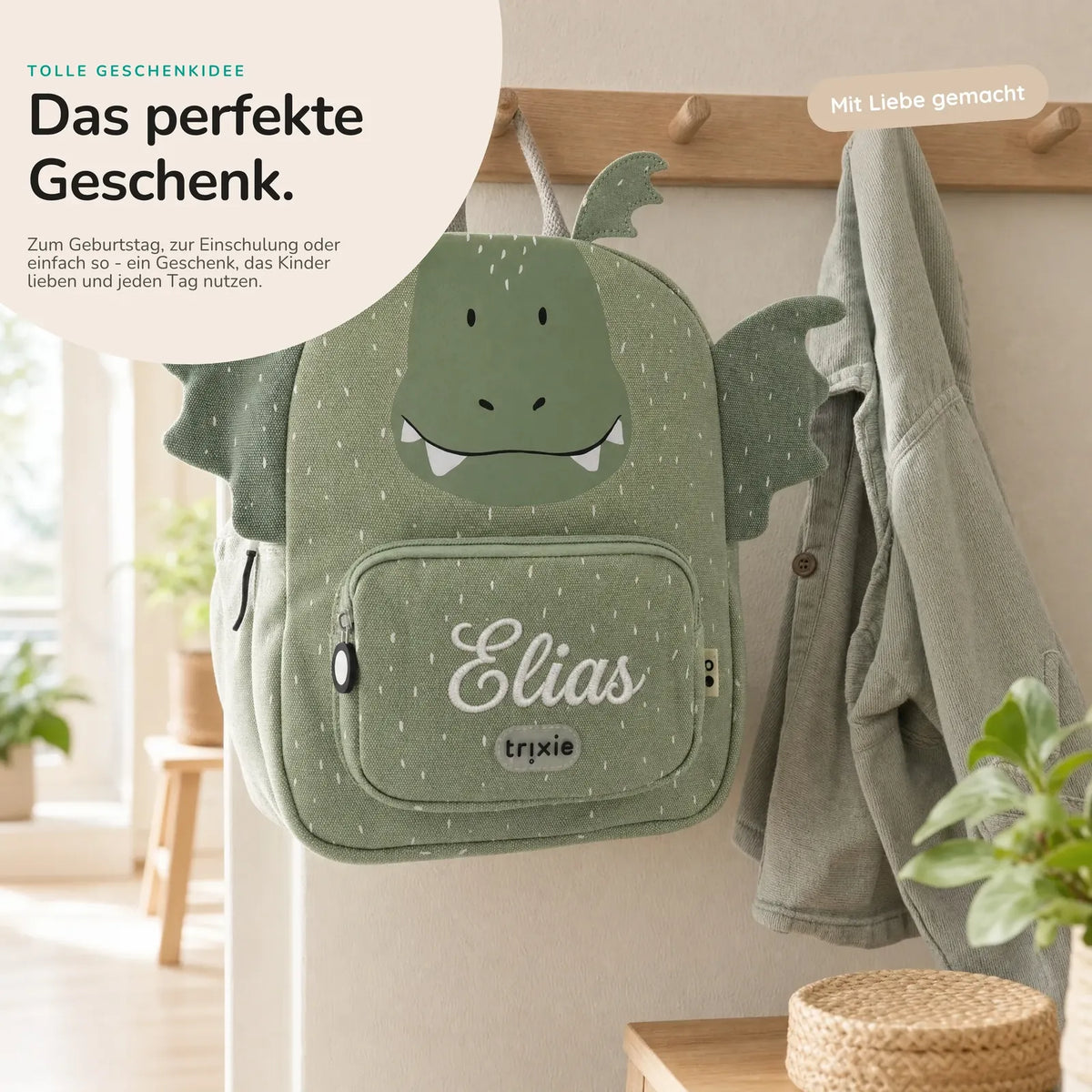 Trixie Kindergartenrucksack Drache, zwei Größen Klein und Groß