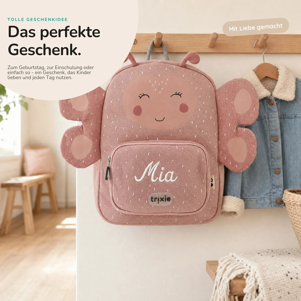 Trixie Kindergartenrucksack Schmetterling, zwei Größen Klein und Groß