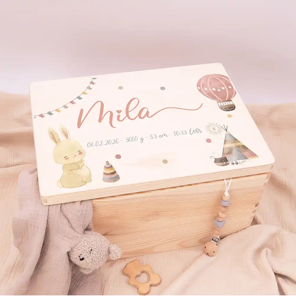 Erinnerungsbox Baby - SĂĽĂźer Hase