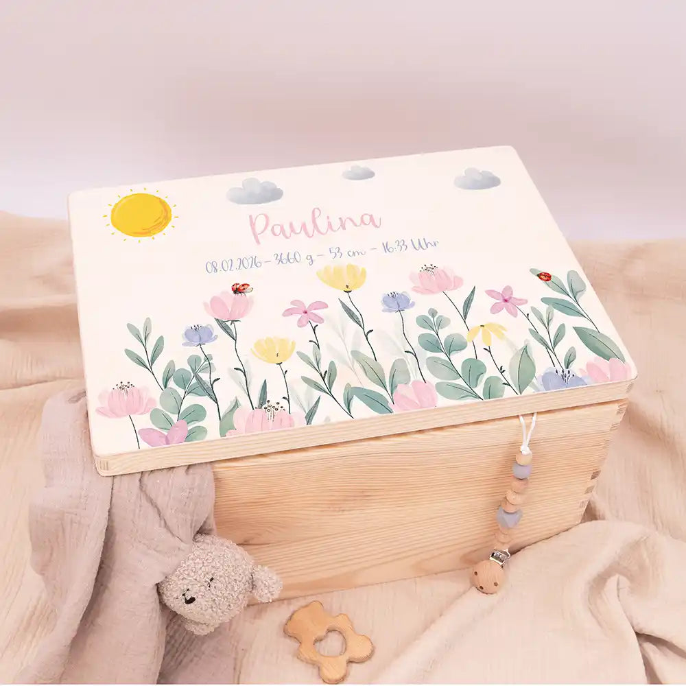 Erinnerungsbox Baby - Blumengarten