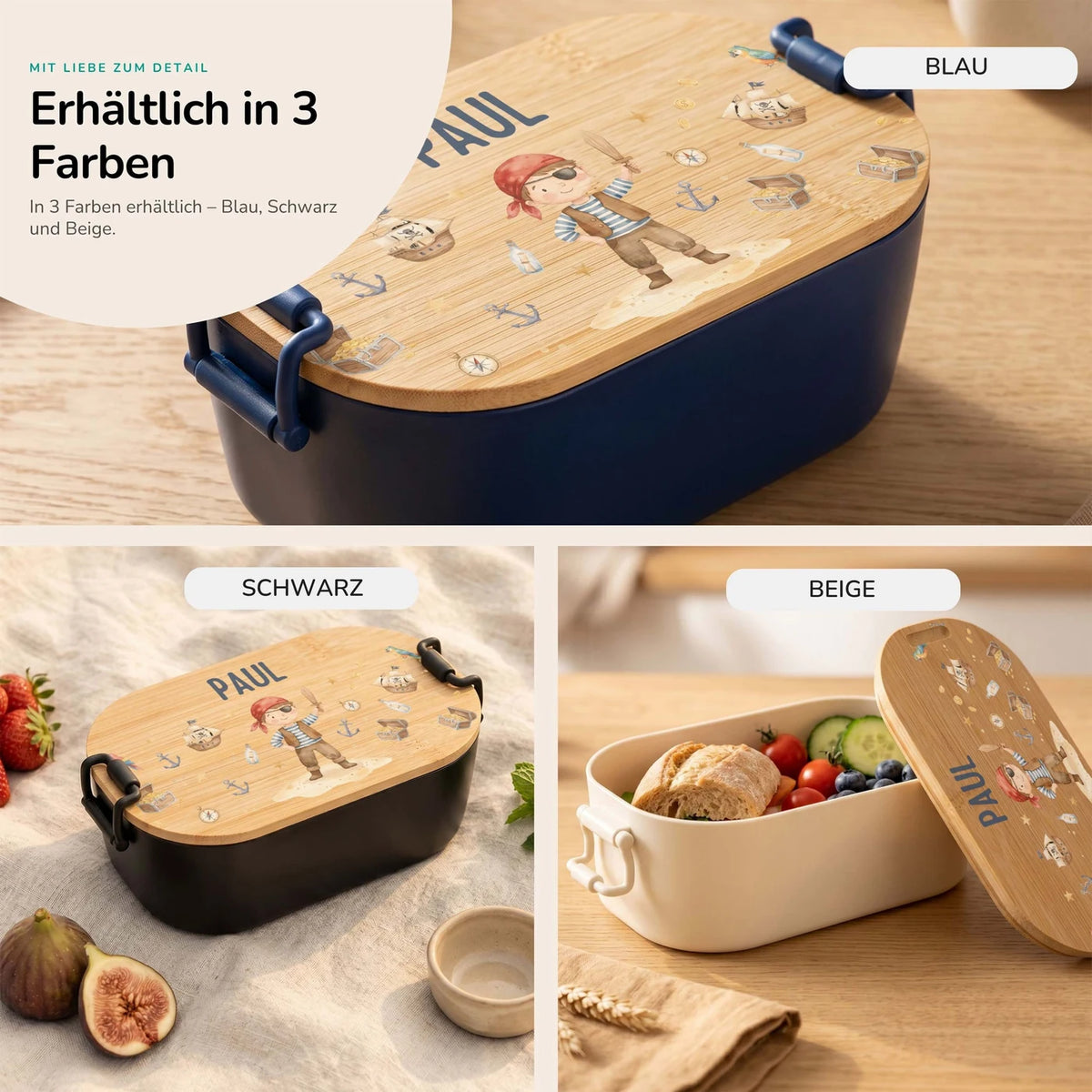 Brotdose Kinder personalisiert, Pirat