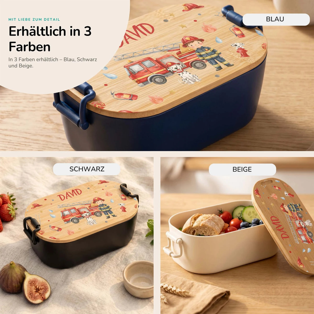 Brotdose Kinder personalisiert, Feuerwehr