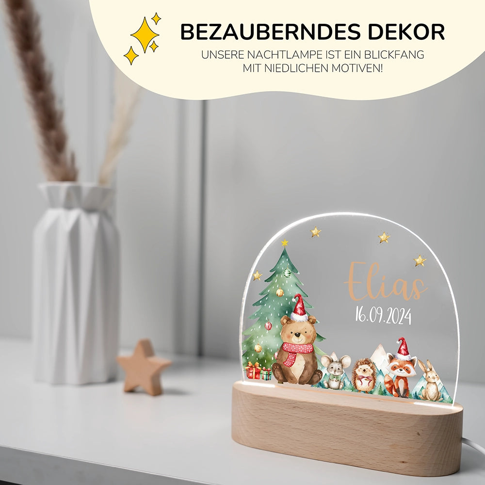 Personalisierte Nachtlampe BĂ€r als Deko im Kinderzimmer