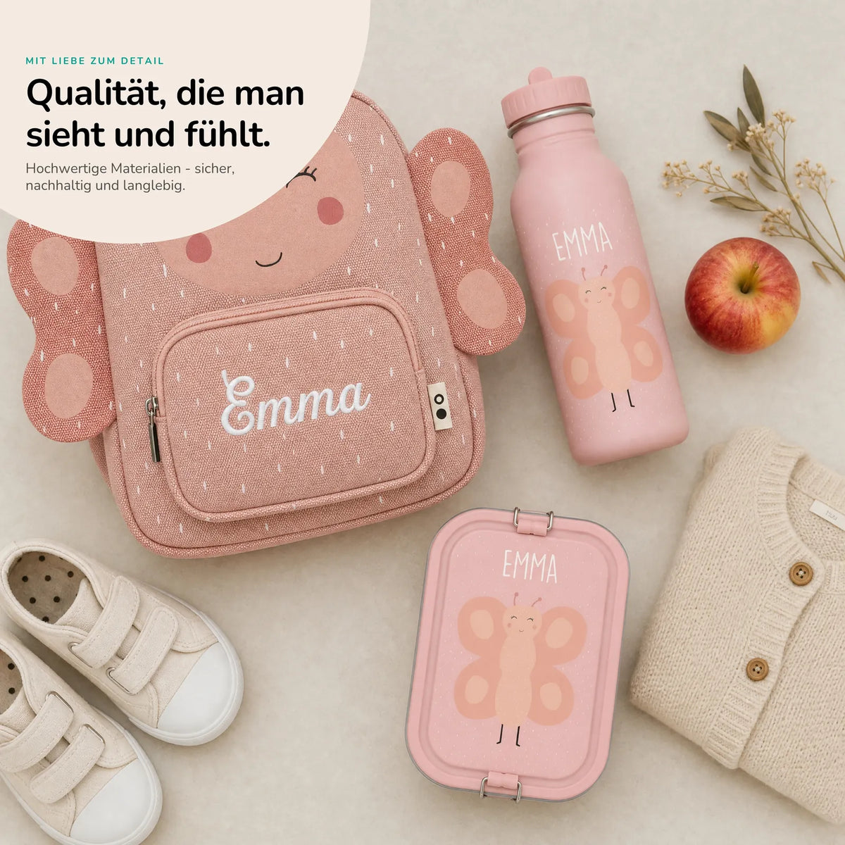 Trixie Kindergarten Set Schmetterling, mit Namen im einheitlichen Kindergarten-Design