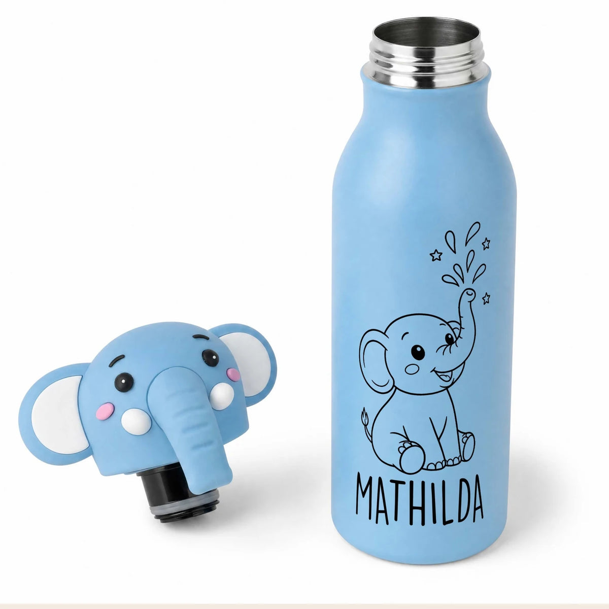 Personalisierte Trinkflasche Kinder Elefant – 450 ml