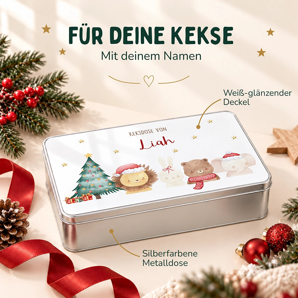 Keksdose aus Metall personalisiert - Weihnachten