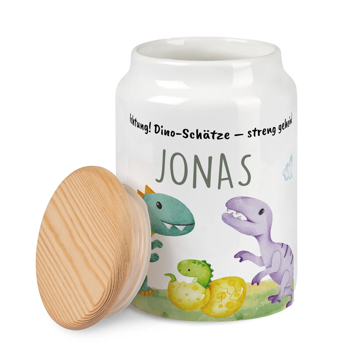 Personalisierbare Keksdose mit Name - Dinos