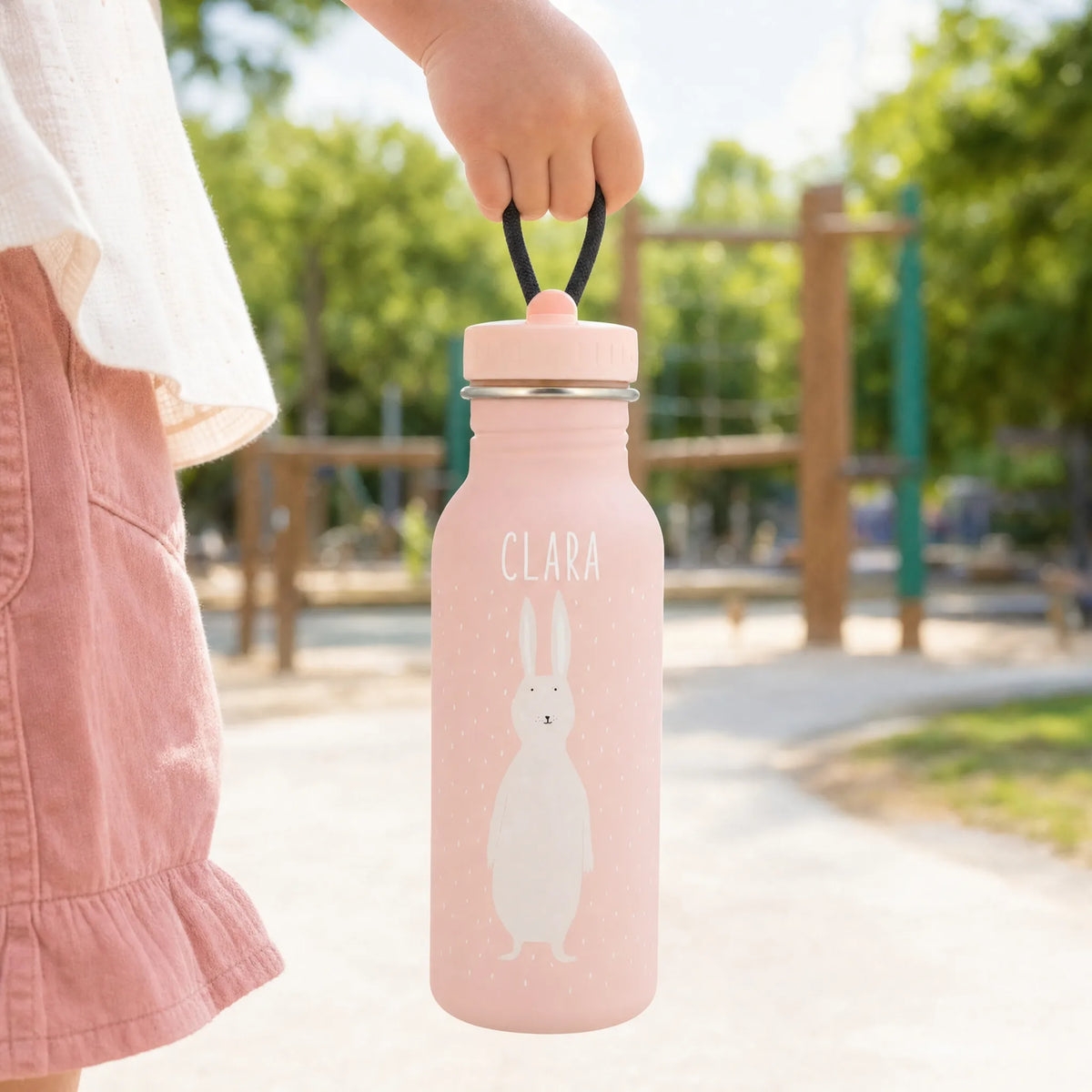 Trixie Trinkflasche Kinder Hase, Geschenk mit Wunschname-Gravur