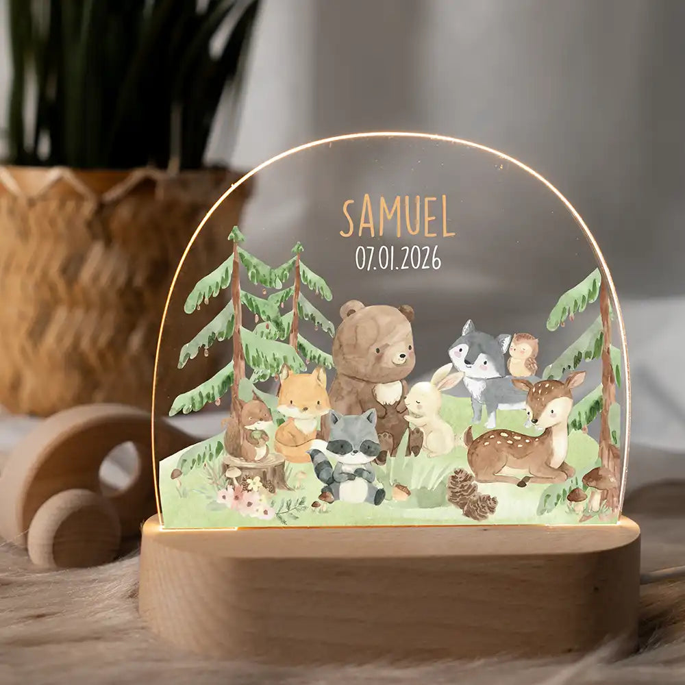 Nachtlicht Kinder personalisiert - Süße Tierfreunde