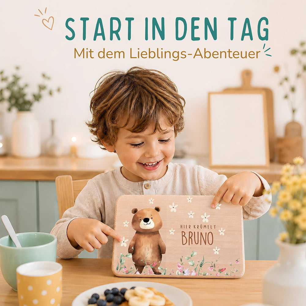 Frühstücksbrettchen Bär Blimenwiese