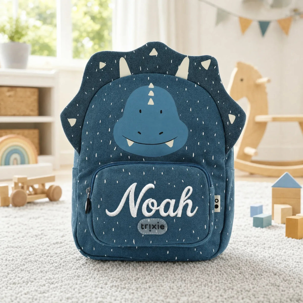 Trixie Kindergartenrucksack Triceratops, Groß 7,5 L, ab 3 Jahren