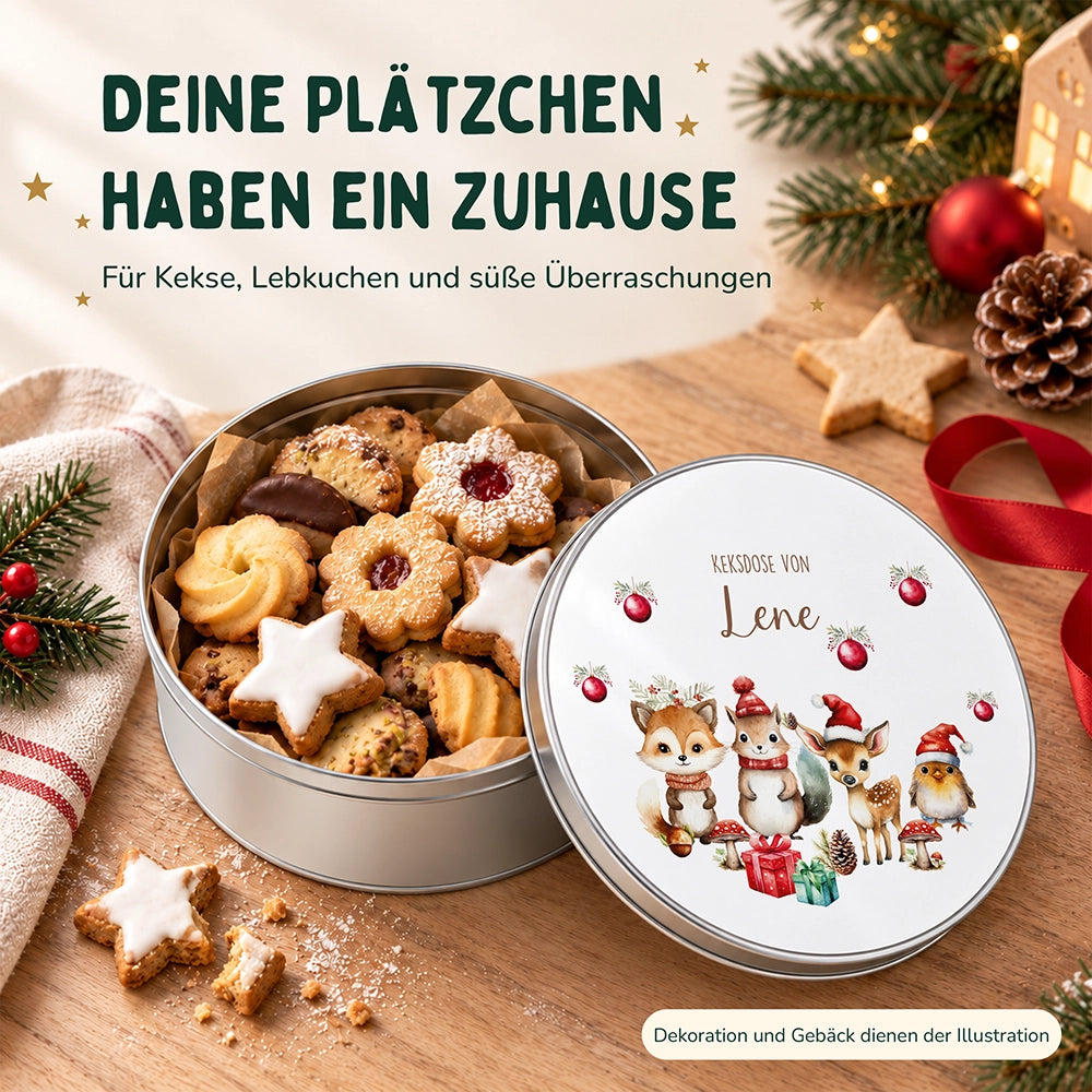 Keksdose aus Metall personalisiert - Eichhörnchen