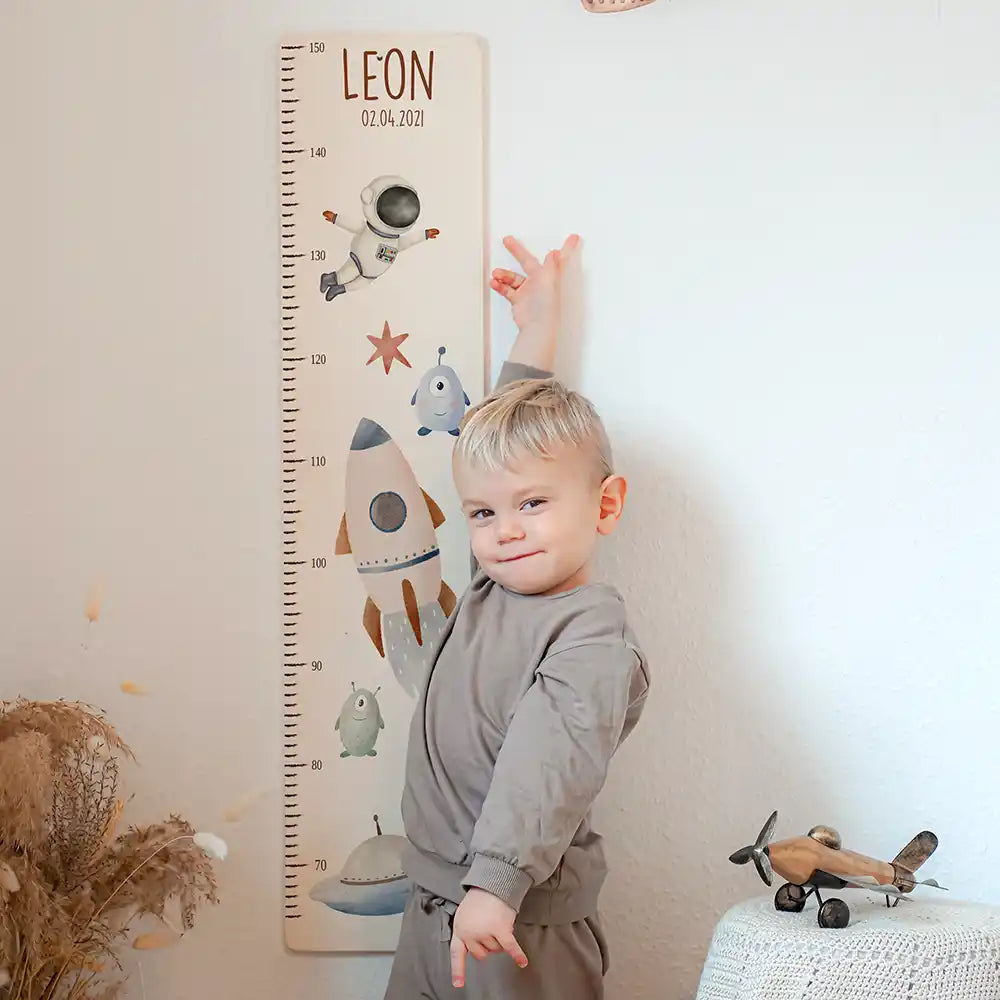 Messlatte Kinder Holz & Aluverbund - Astronaut