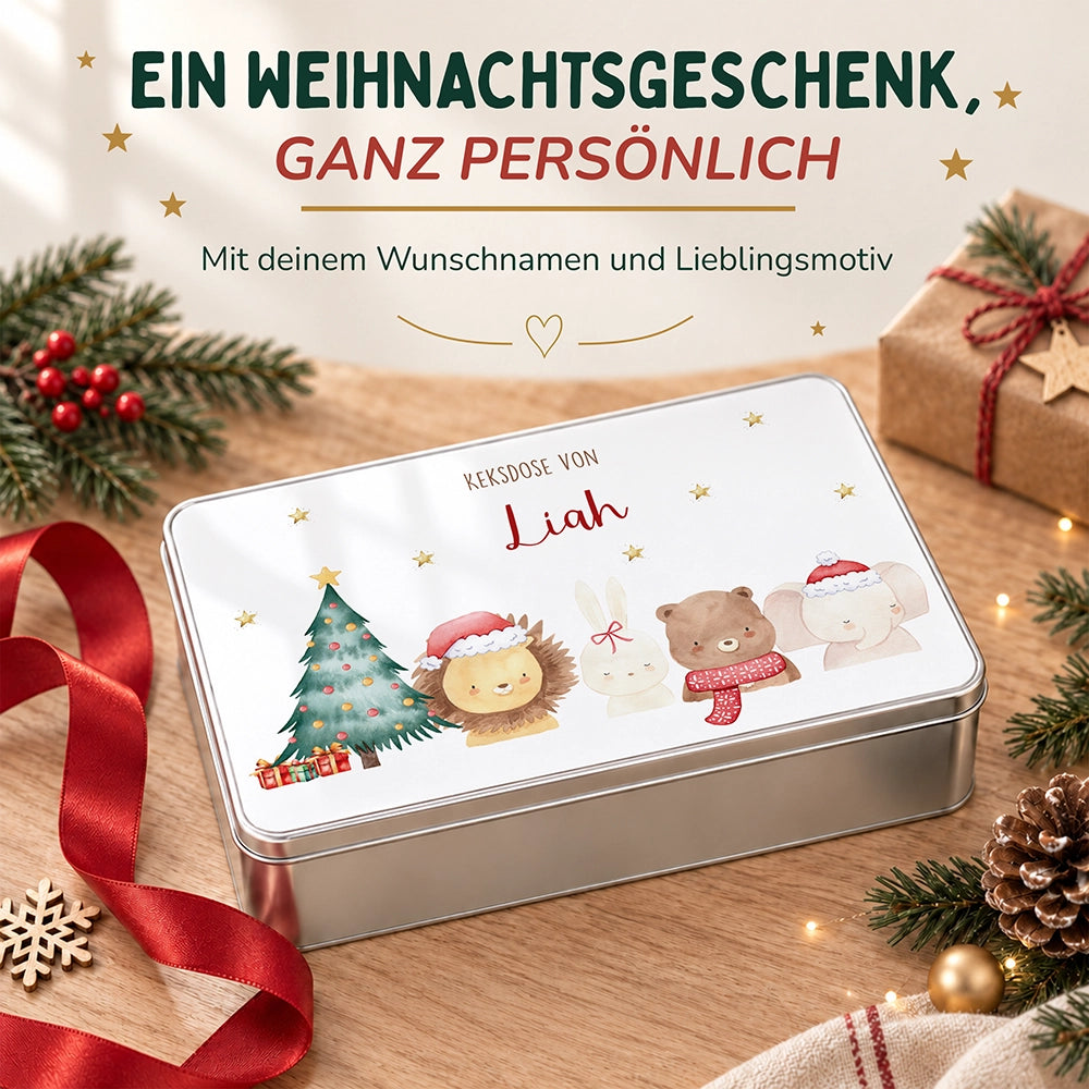 Keksdose aus Metall personalisiert - Weihnachten