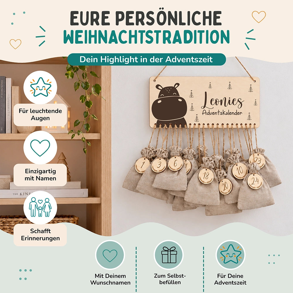 Adventskalender Kinder - Nilpferd