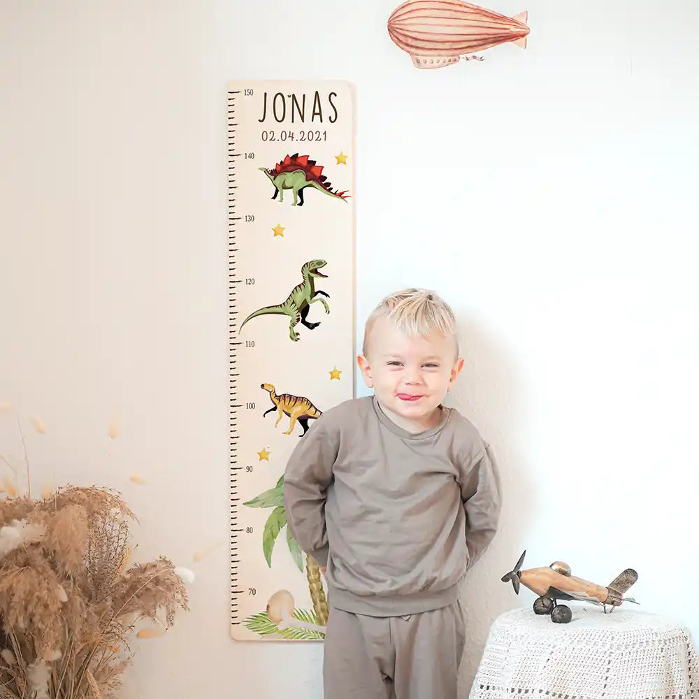 Messlatte Kinder Holz & Aluverbund - Dinosaurier