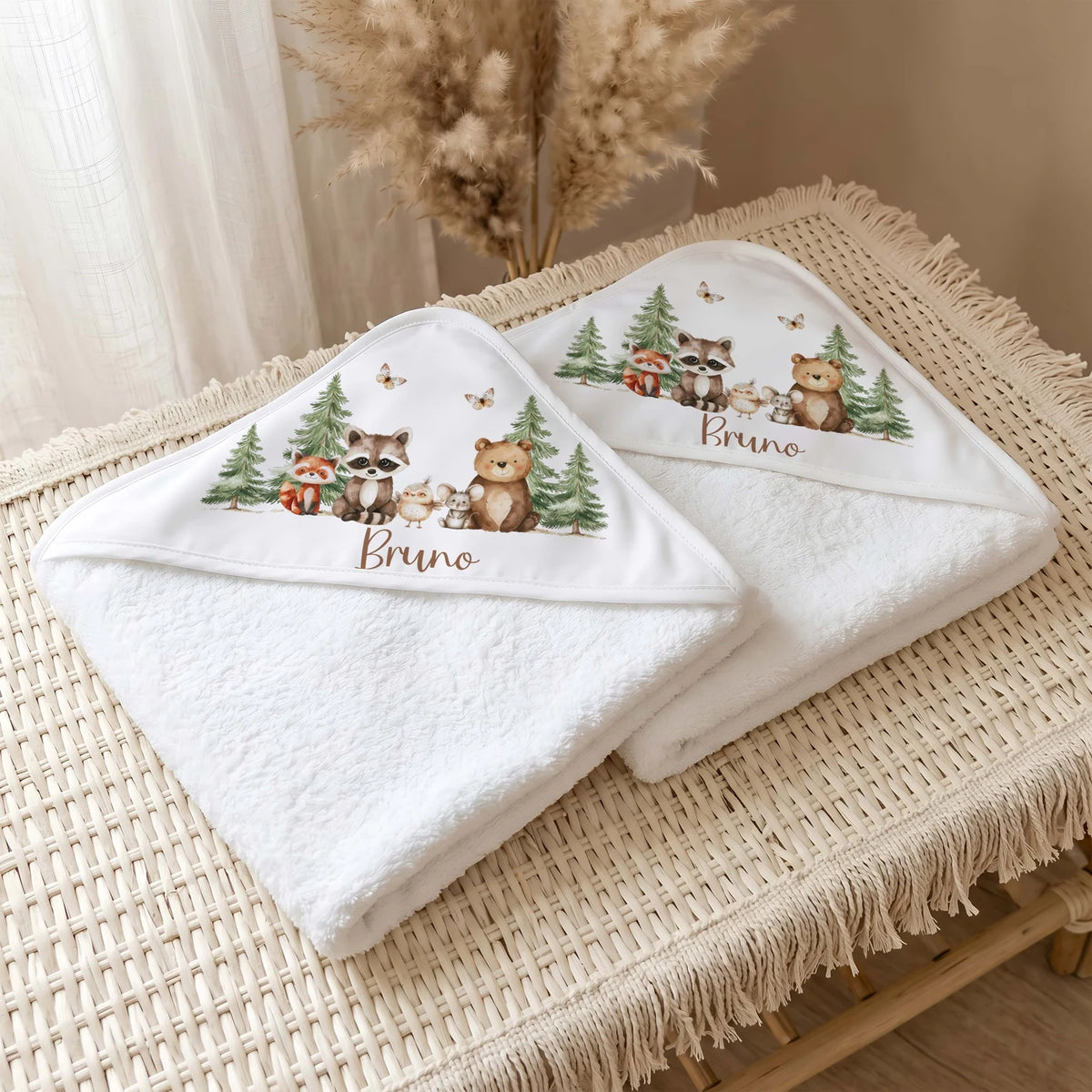Personalisiertes Kapuzenhandtuch Baby â Waldfreunde Bande