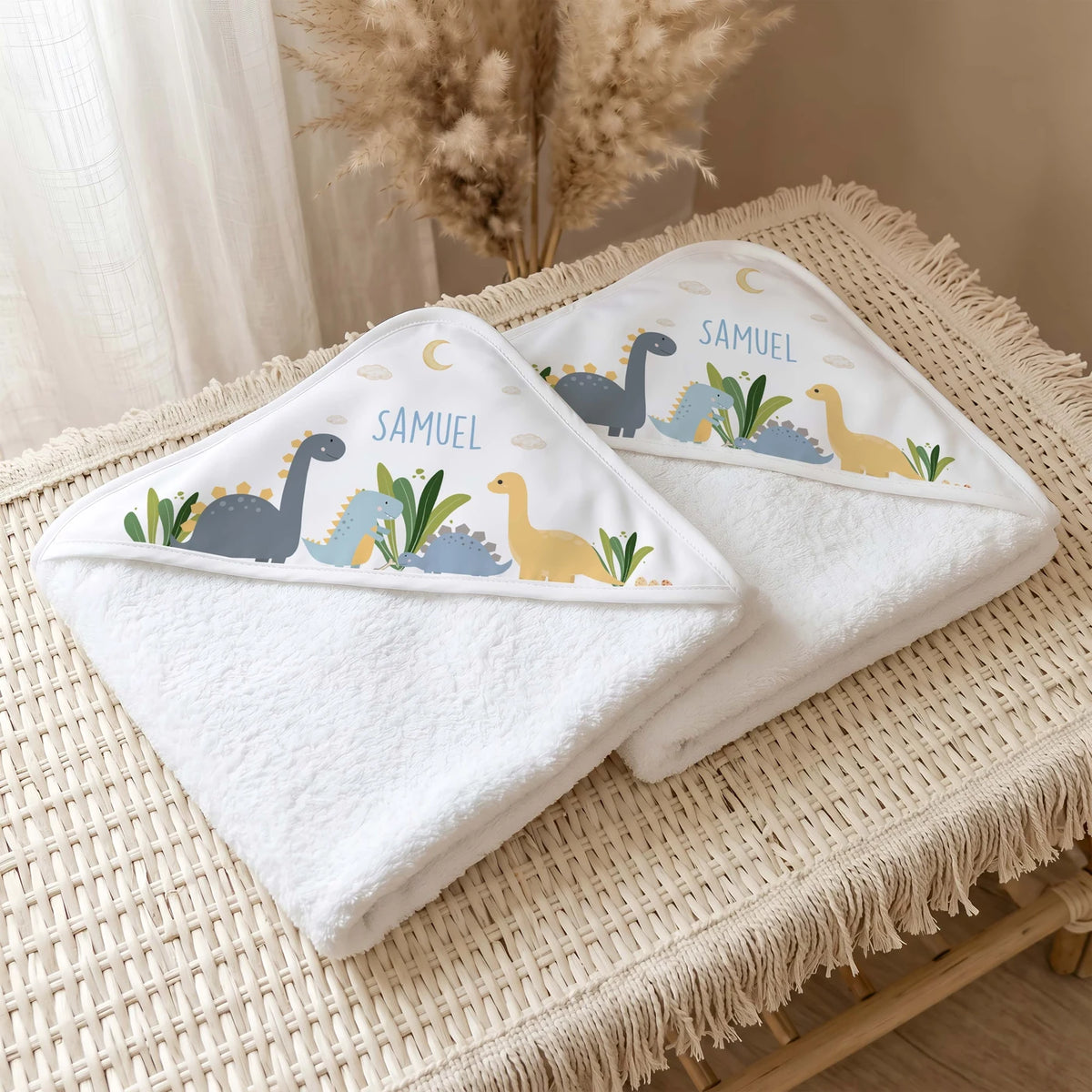 Personalisiertes Kapuzenhandtuch Baby â Dinosaurier Mond