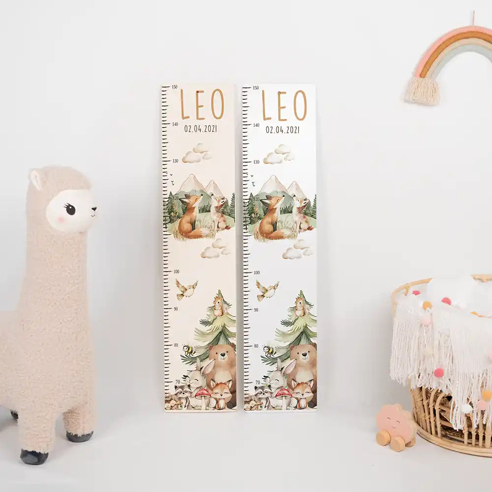 Messlatte Kinder Holz & Aluverbund - Tierfamilie