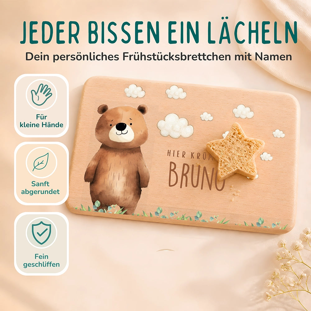 Frühstücksbrettchen Bär auf der Wiese