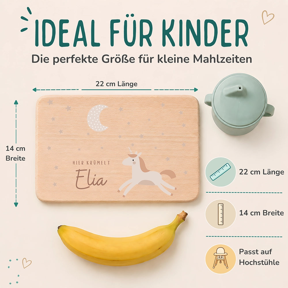 Frühstücksbrettchen Holz Einhorn