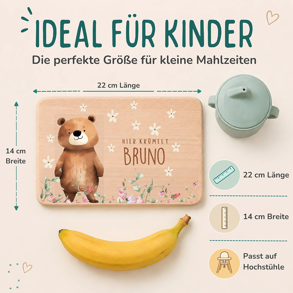 Frühstücksbrettchen Bär Blimenwiese
