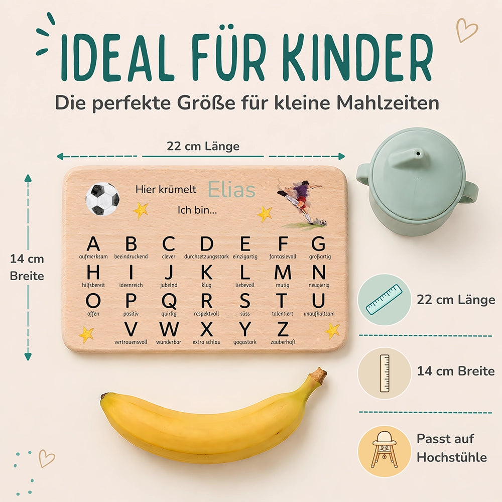 ABC Brettchen Kinder personalisiert – Fußball Adler