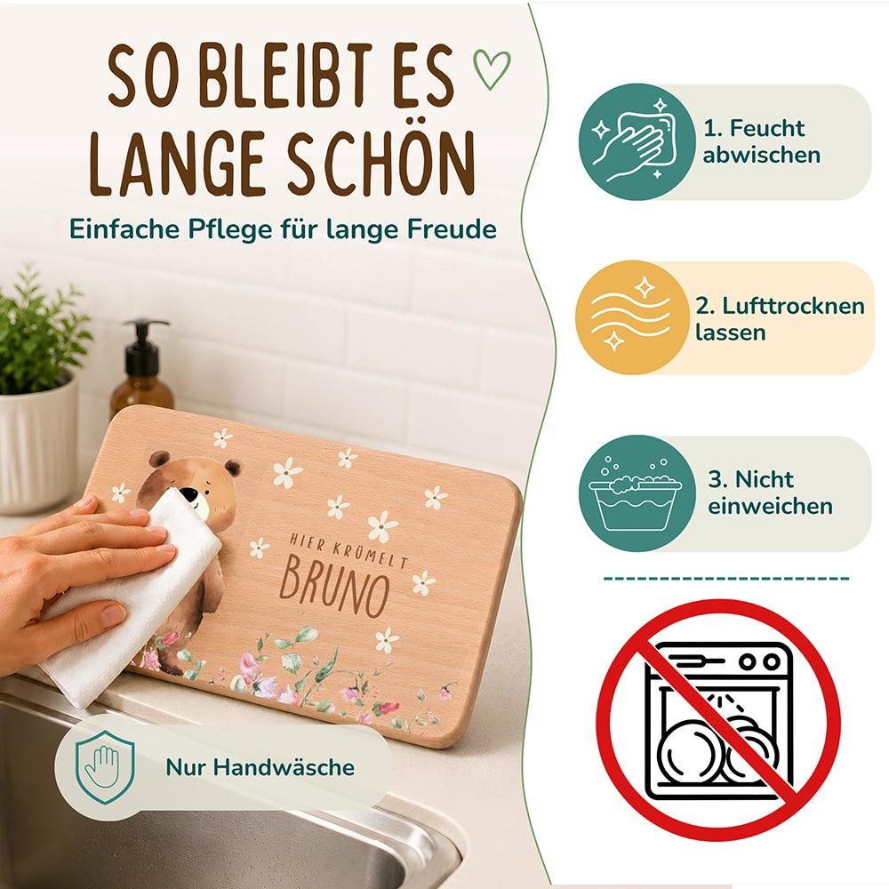 Frühstücksbrettchen Bär Blimenwiese