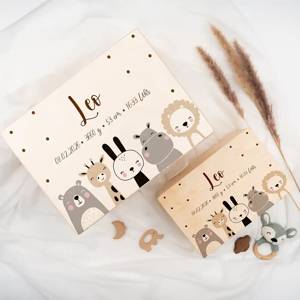 Erinnerungsbox Baby - Zauberhafte Tierfamilie