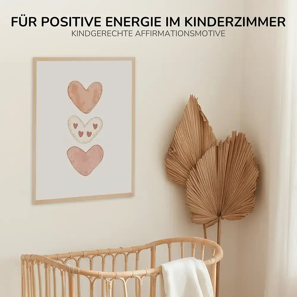 Poster 3er-Set - Herzen, Einhorn & Dream Big fĂŒrs Kinderzimmer