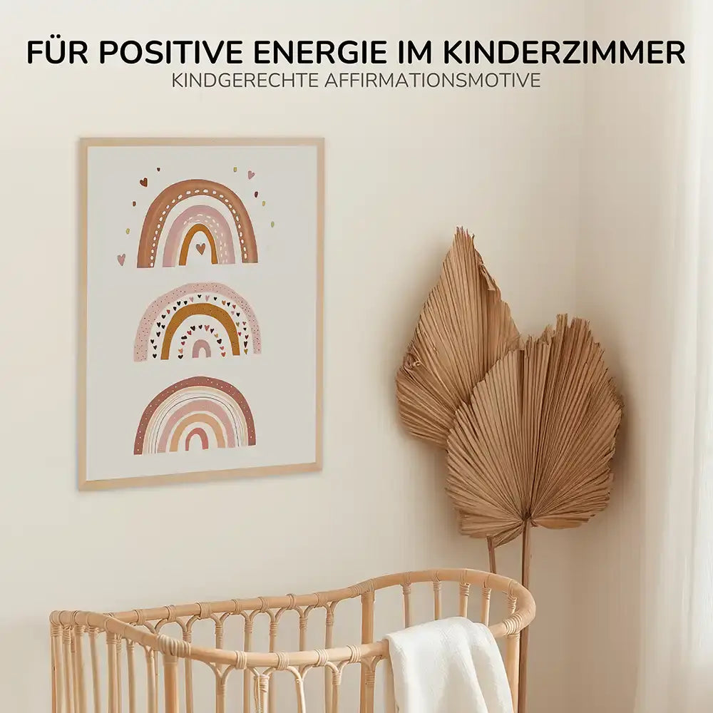 Poster 3er-Set - Regenbögen, "My Rainbow Baby" & Engel fürs Kinderzimmer