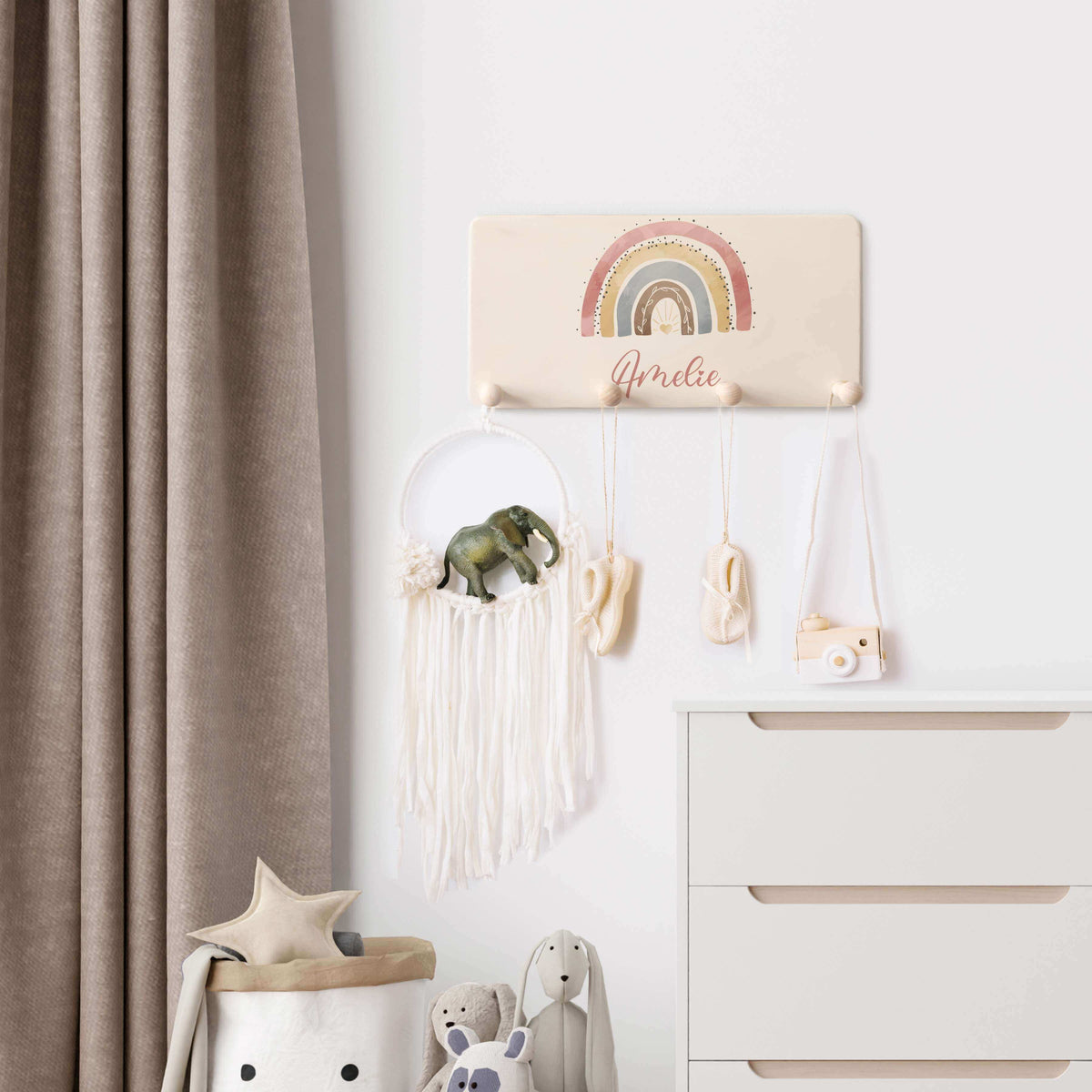 hochwertige regenbogen-bundle holzkiste mit regenbogen-motiv